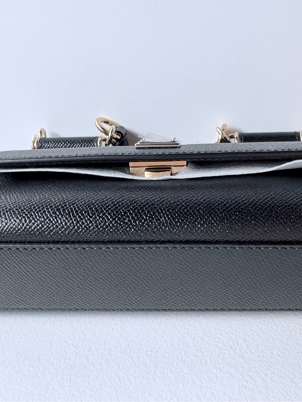 NWT - Dolce & Gabbana Black Sicily Mini Dauphine Leather Handbag - Picture 8 of 13